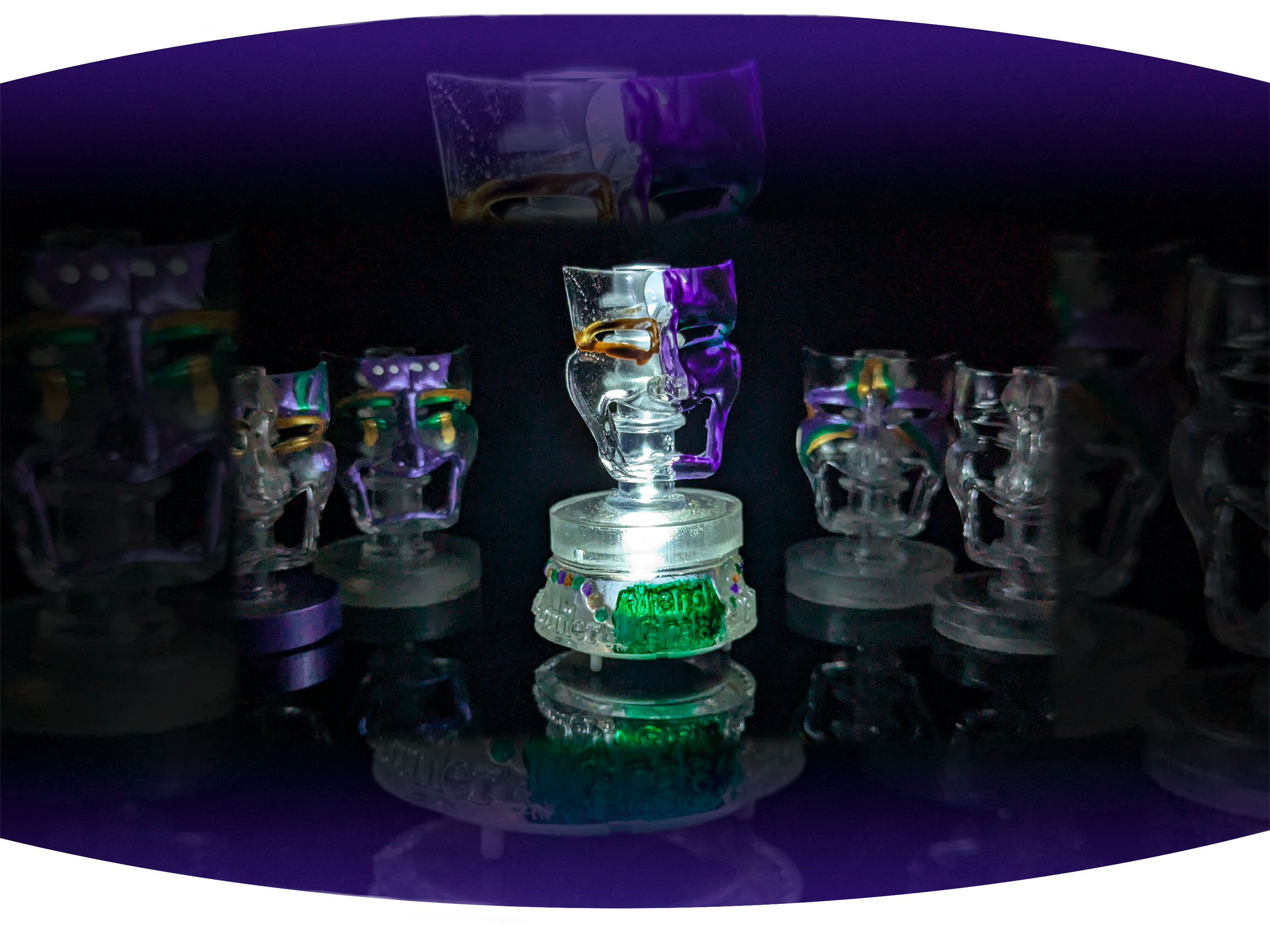 Close up of white screen printed  t-shirt with the black text Bywater with red stamp across it that says gentrified